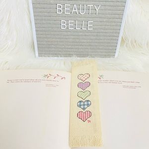 Cross stitch hearts bookmark